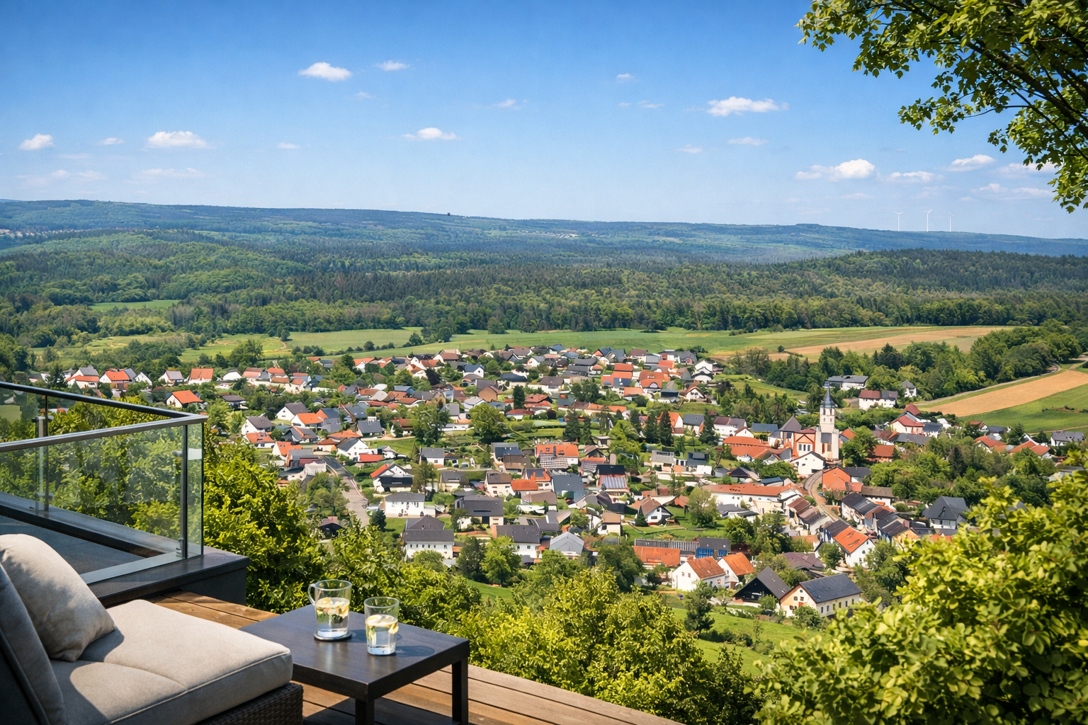 Blick auf Bachem im Saarland