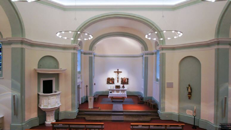 Pfarrkirche St. Willibrord innenraum frontal