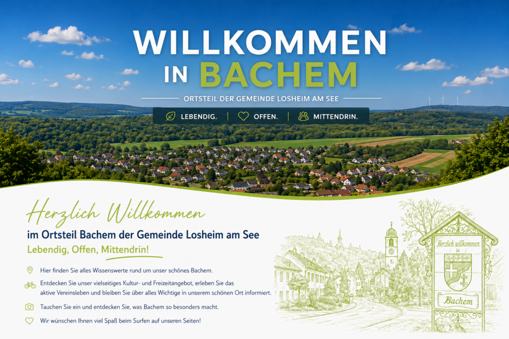 Willkommen in Bachem offen-lebendig-mittendrin-Flyer Ortseingang